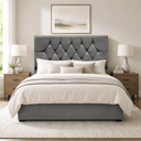 Ver imagem 2 de Cabeceira Estofada Cama Box Solteirão 100 cm Suede Ayla:Cinza