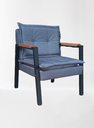 Ver imagem 3 de Poltrona Decorativa Fortaleza Gdecor- Tecido Linho Chumbo