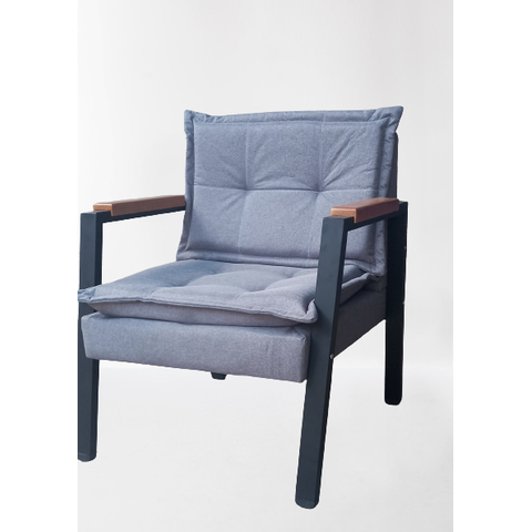 Poltrona Decorativa Fortaleza Gdecor- Tecido Linho Chumbo