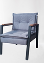 Ver imagem 1 de Poltrona Decorativa Fortaleza Gdecor- Tecido Linho Chumbo