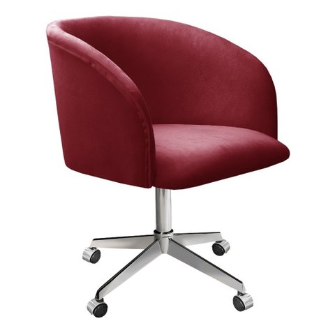 Cadeira Para Escritório E Home Office Atenas Base Giratória Rodizio - Suede Bordô
