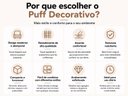 Ver imagem 5 de Puff Redondo Bouclé Terracota/ Ocre 34x36 cm