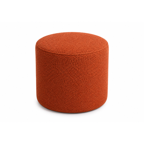 Puff Redondo Bouclé Terracota/ Ocre 34x36 cm