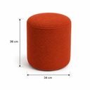 Ver imagem 3 de Puff Redondo Bouclé Terracota/ Ocre 34x36 cm