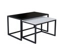 Ver imagem 2 de Conjunto Mesa de Centro Industrial 65cm e 60cm Aço Preto Duo Madeira Don Castro Decor