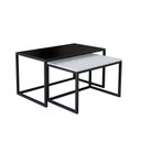 Ver imagem 2 de Conjunto Mesa de Centro Industrial 65cm e 60cm Aço Preto Duo Madeira Don Castro Decor