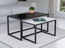 Ver imagem 1 de Conjunto Mesa de Centro Industrial 65cm e 60cm Aço Preto Duo Madeira Don Castro Decor