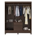 Ver imagem 3 de Guarda-roupa Ecom Ii 128m com Cabideiros, 2 Gavetas e Prateleiras - Café Touch Demóbile