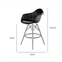 Ver imagem 3 de Conjunto com 2 Banqueta para Sala de Jantar Arm PP Dsw Cinza/Brasão