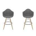 Ver imagem 4 de Conjunto com 2 Banqueta para Sala de Jantar Arm PP Dsw Cinza/Brasão