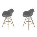 Ver imagem 1 de Conjunto com 2 Banqueta para Sala de Jantar Arm PP Dsw Cinza/Brasão
