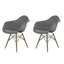 Ver imagem 1 de Conjunto com 2 Cadeiras para Sala de Jantar Arm Dsw Cinza/Brasão