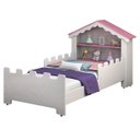 Ver imagem 1 de Cama Casa Menina Infantil Magia Branco Rosa com Prateleira Moveis House