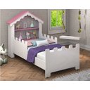 Ver imagem 2 de Cama Casa Menina Infantil Magia Branco Rosa com Prateleira Moveis House