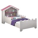 Ver imagem 4 de Cama Casa Menina Infantil Magia Branco Rosa com Prateleira Moveis House