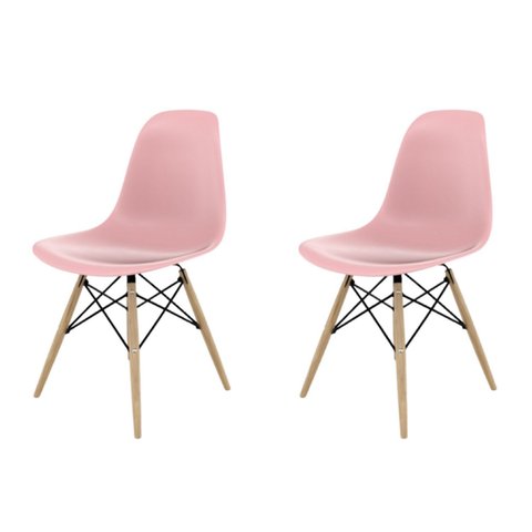 Conjunto com 2 Cadeiras Infantil PP 55,5cm Eames Rosa