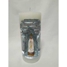 Nossa Sra. de Fátima na Vela Gruta cor branco com azul - 1