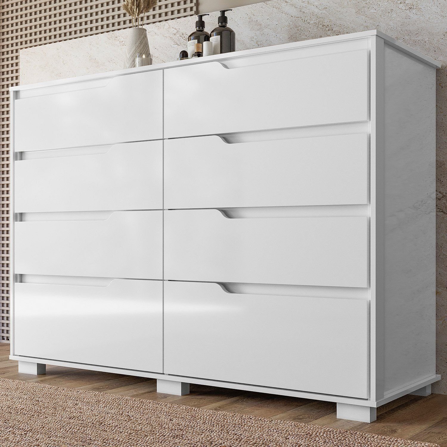 Cômoda para Quarto 8 Gavetas 147cm Georgia