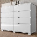 Ver imagem 1 de Cômoda para Quarto 8 Gavetas 147cm Georgia Branco