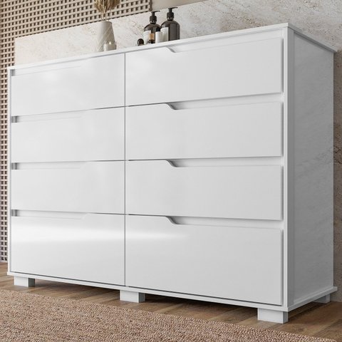Cômoda para Quarto 8 Gavetas 147cm Georgia