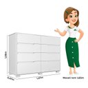 Ver imagem 3 de Cômoda para Quarto 8 Gavetas 147cm Georgia Branco