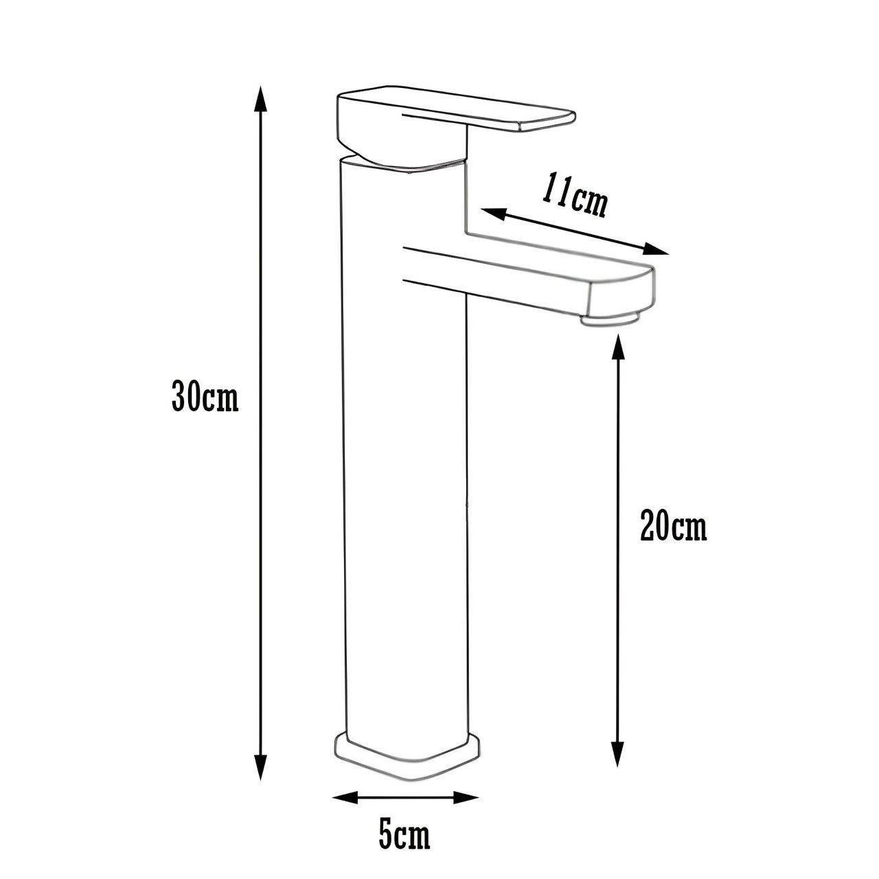 Torneira Monocomando Banheiro Inox Preta Bica Alta para Cuba de Apoio - 6