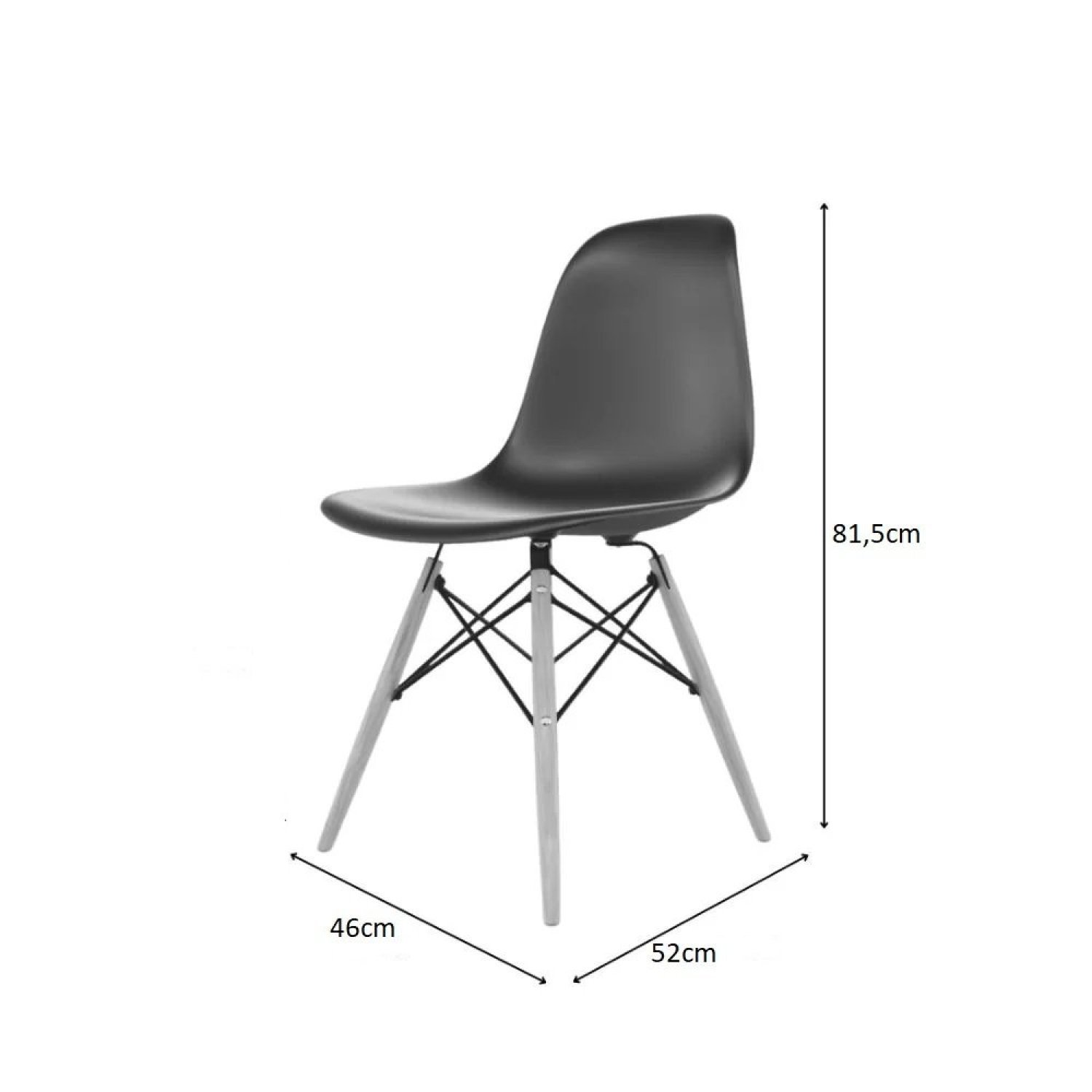 Conjunto com 4 Cadeiras para Sala de Jantar Eames Pp Dsw - 3