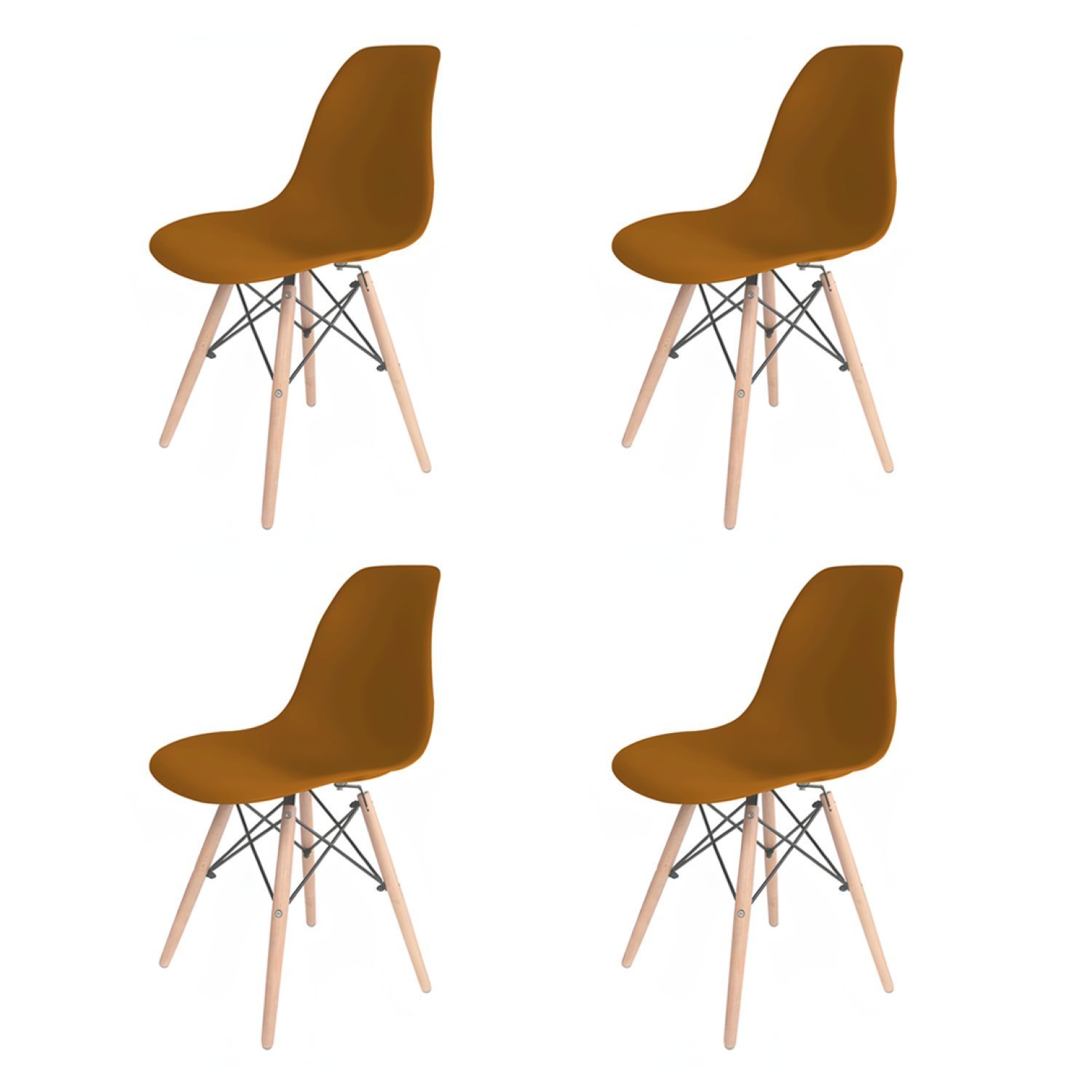 Conjunto com 4 Cadeiras para Sala de Jantar Eames Pp Dsw - 1