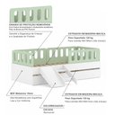 Ver imagem 4 de Bicama Solteiro Mdf Verde com Escada/escorrega 03 Grades e Cabeceira Anatômica Mobilistore