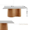 Ver imagem 2 de Mesa Suiça 180cm Tampo Laqueado com Vidro Moderna Mobília