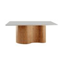 Ver imagem 1 de Mesa Suiça 180cm Tampo Laqueado com Vidro Moderna Mobília