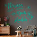 Ver imagem 1 de Adesivo de parede Frase Florecer onde Deus te Plantar-Grande 95x75cm