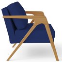 Ver imagem 7 de Kit 2 Poltronas Decorativas Sala Pietra Estrutura de Madeira L02 Suede Azul Marinho - Lyam Decor