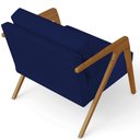 Ver mais imagens de Kit 2 Poltronas Decorativas Sala Pietra Estrutura de Madeira L02 Suede Azul Marinho - Lyam Decor