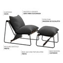 Ver imagem 3 de Kit Poltrona com Puff Turim Base Aço Preto Recouro Black Poliéster Cinza - Nexta Casa