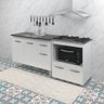 Armário Gabinete pia de 120 cm com Balcão Cooktop 5 Bocas e Forno Branco - 2