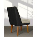 Ver imagem 3 de Cadeira de Jantar Virgínia Linho Bege e Courissimo Preto Linho Preto Bege