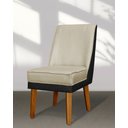 Ver imagem 2 de Cadeira de Jantar Virgínia Linho Bege e Courissimo Preto Linho Preto Bege