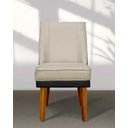 Ver imagem 1 de Cadeira de Jantar Virgínia Linho Bege e Courissimo Preto Linho Preto Bege