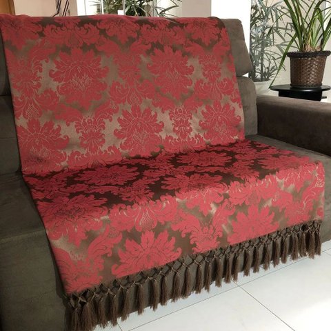 Manta para Sofá em Tecido Jacquard Medalhão 190x140cm