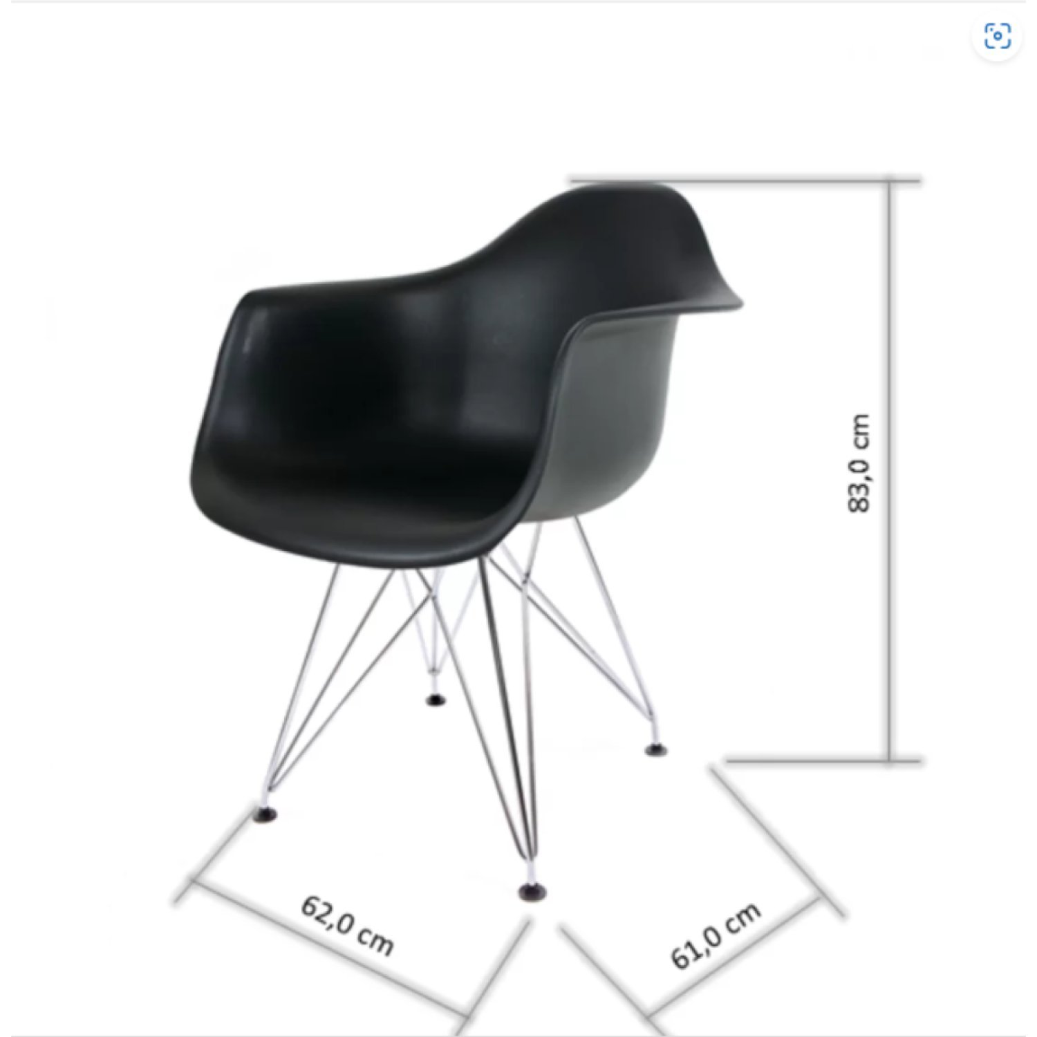 Conjunto com 2 Cadeiras para Sala de Jantar Arm Eiffel  - 3