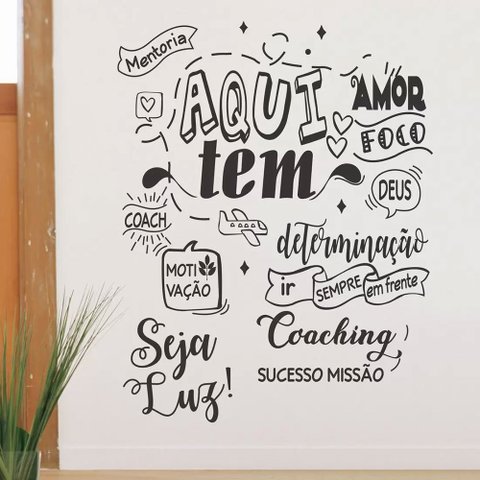 Adesivo de Parede Aqui tem Amor-Medio 98x124cm