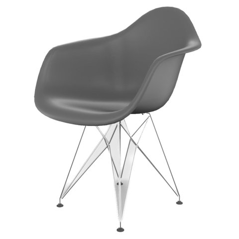 Cadeira para Sala de Jantar Arm Eiffel Cinza/Brasão