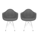 Ver imagem 4 de Conjunto com 2 Cadeira para Sala de Jantar Arm Eiffel Cinza/Brasão
