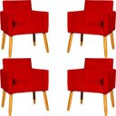 Ver imagem 1 de Kit 4 Poltrona para Sala Recepção Consultório Cadeira Nina Suede Cores Pés Palito