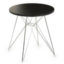Ver imagem 1 de Mesa Eames 70 Cm Tampo Redondo Preto Base Torre Cromada - 28701