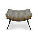 Ver imagem 2 de Kit Poltrona e Puff Costela Veludo Capuccino