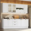 Ver imagem 2 de Cozinha Modulada Completa 240cm 10 Peças 11 Portas 3 Gavetas Americana Branco HP - Henn