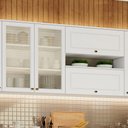 Ver imagem 3 de Cozinha Modulada Completa 240cm 10 Peças 11 Portas 3 Gavetas Americana Branco HP - Henn