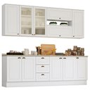 Ver imagem 1 de Cozinha Modulada Completa 240cm 10 Peças 11 Portas 3 Gavetas Americana Branco HP - Henn